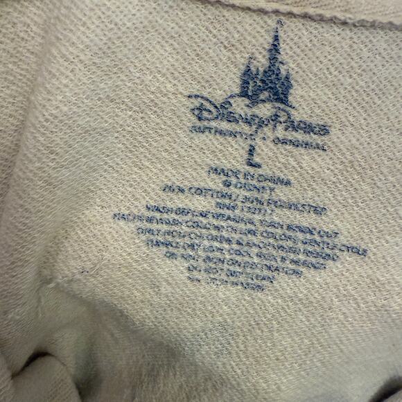 Disney Mickey Mouse 2018 Holiday Zip Up Hoodie Beige Womens Size L Festive - Picture 5 of 5